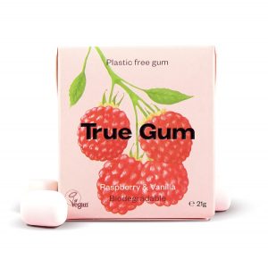 True Gum tyggegummi m/bringebær & vanilje 20g vegansk